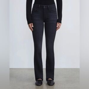 Lafayette 148 Denim Mercer Kick Flare Jeans in Washed Onyx Size 32